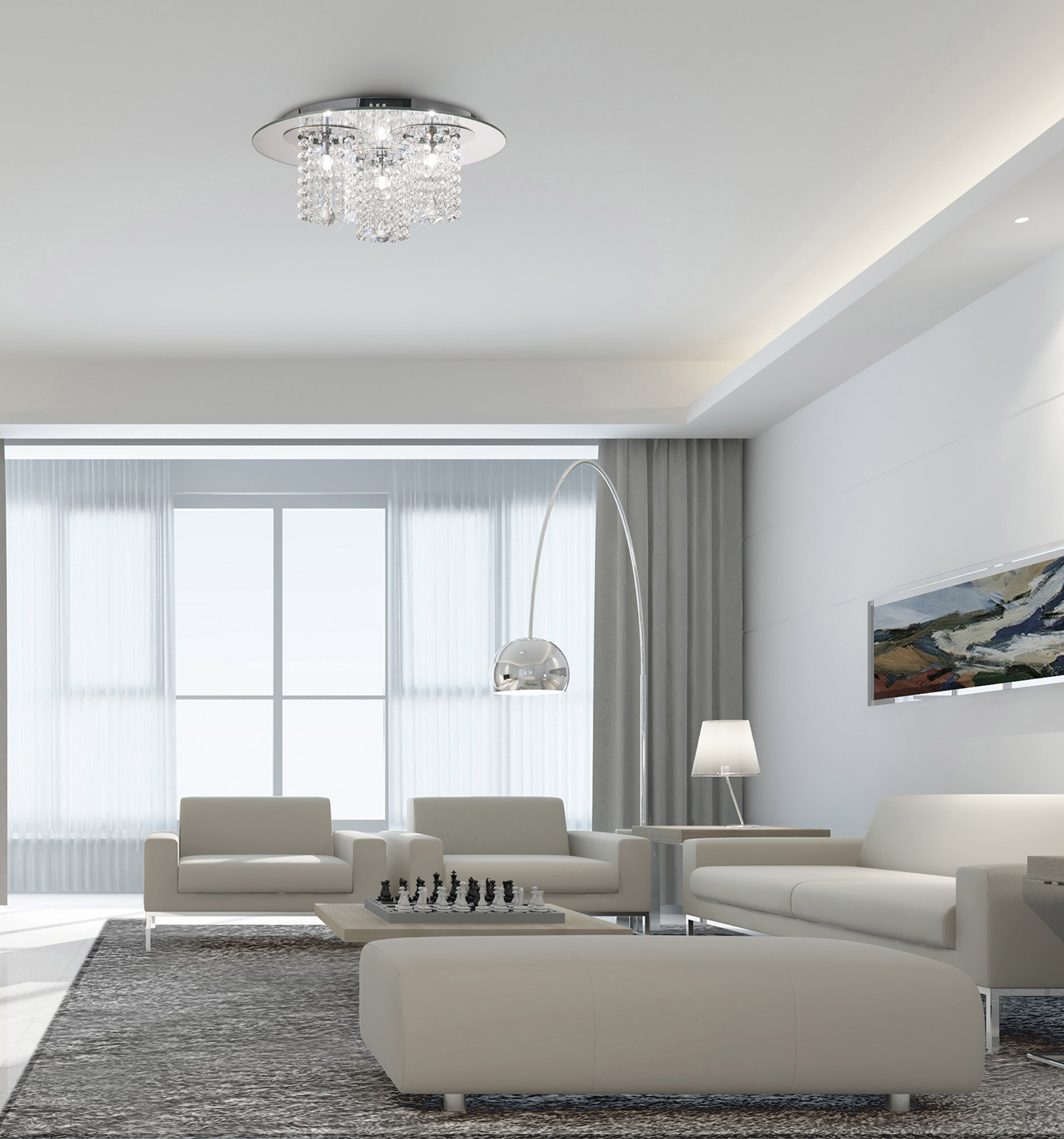 Pegasus Crystal Ceiling Lights Diyas Flush Crystal Fittings